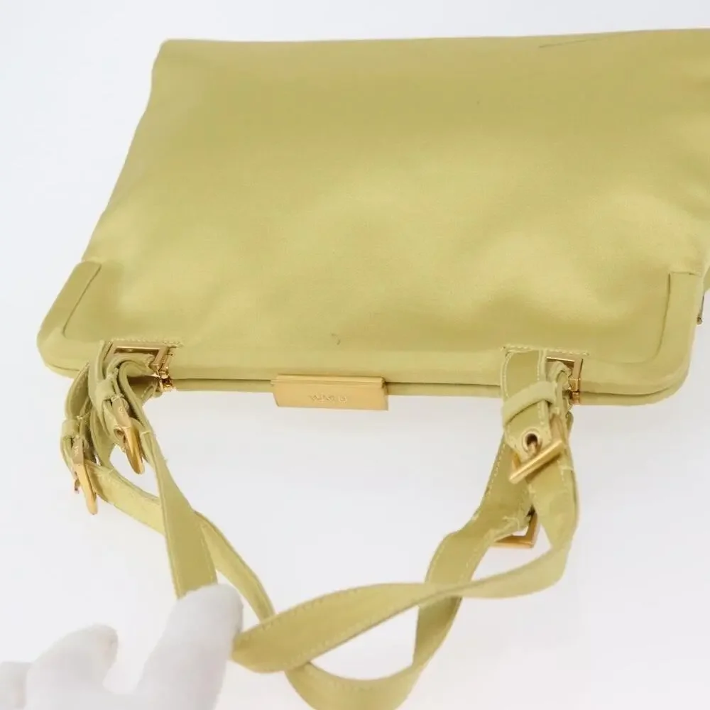 Prada Satin Tote Bag Yellow Gold